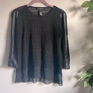 Alfani mixed materials blouse